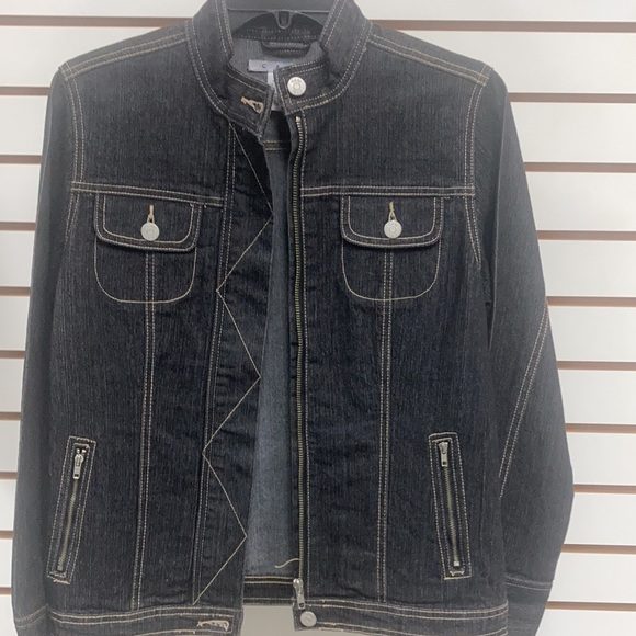 CAbi Jackets & Blazers - Cabi XS Dark Gray stretch Denim Jacket
